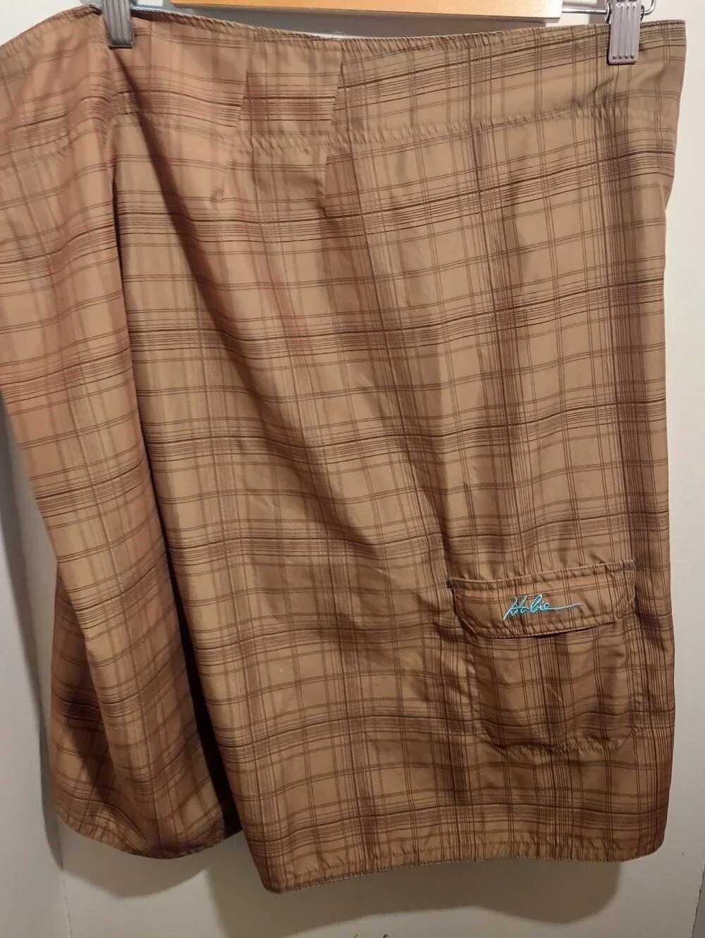 Hobie Plaid Board shorts Mens size 38 Floral Flower Print Boardshorts Cargo